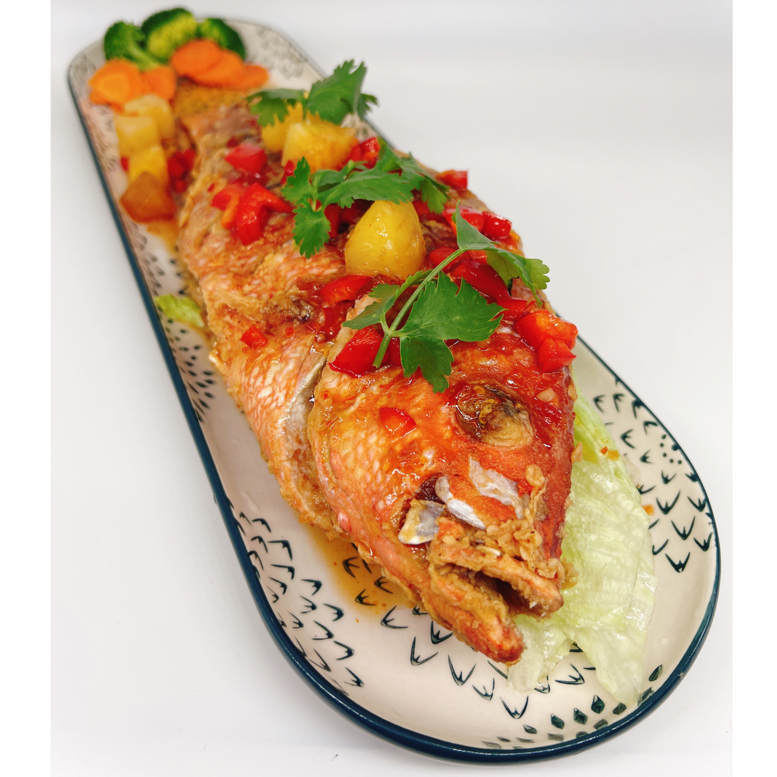 Crispy 3 Flavors Red Snapper.