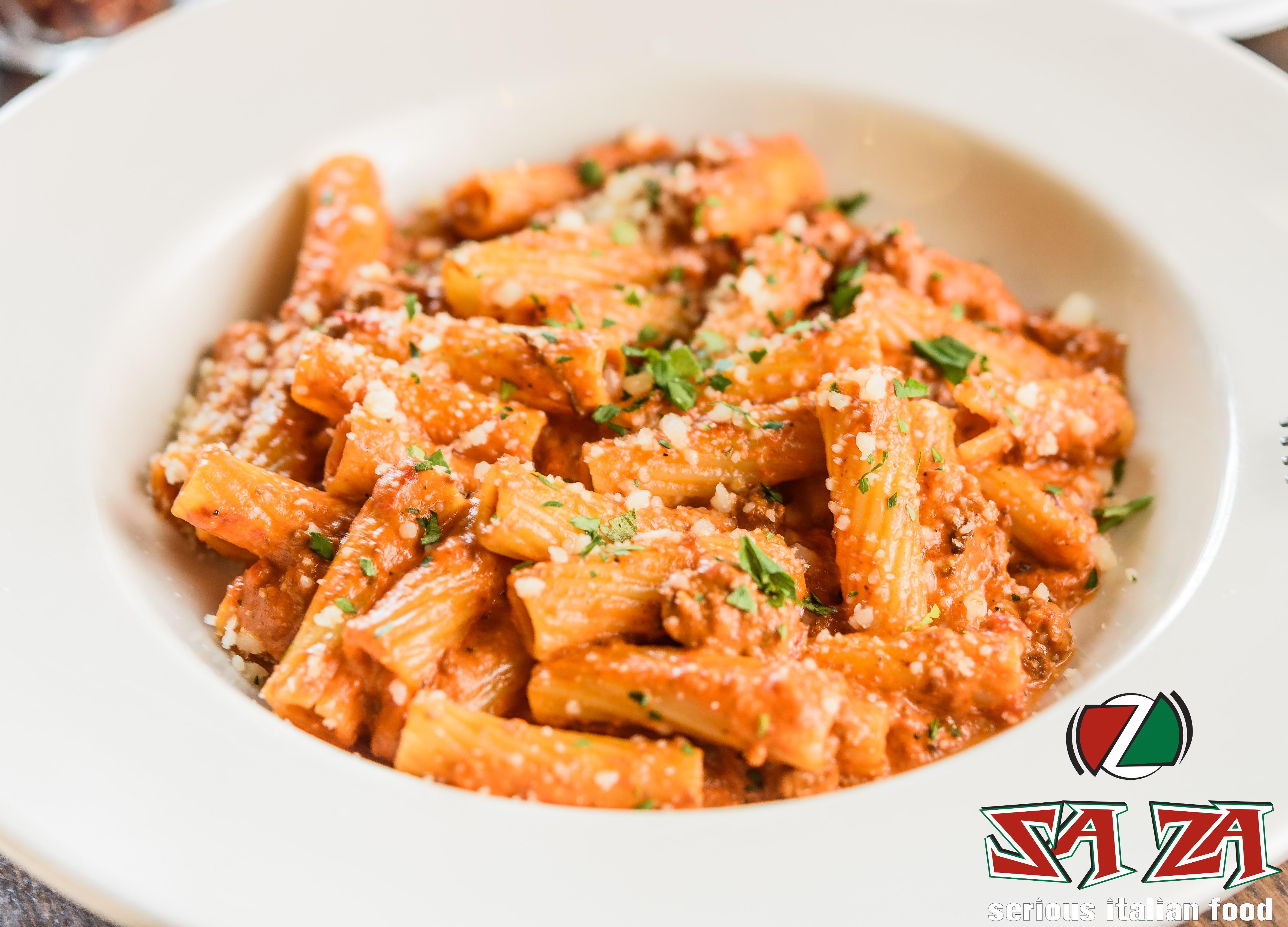 Rigatoni Bolognese.