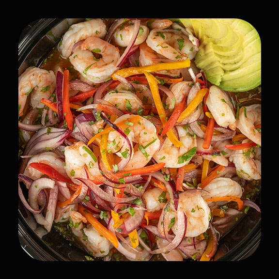 Bowl Ceviche De Camarones Para 6.