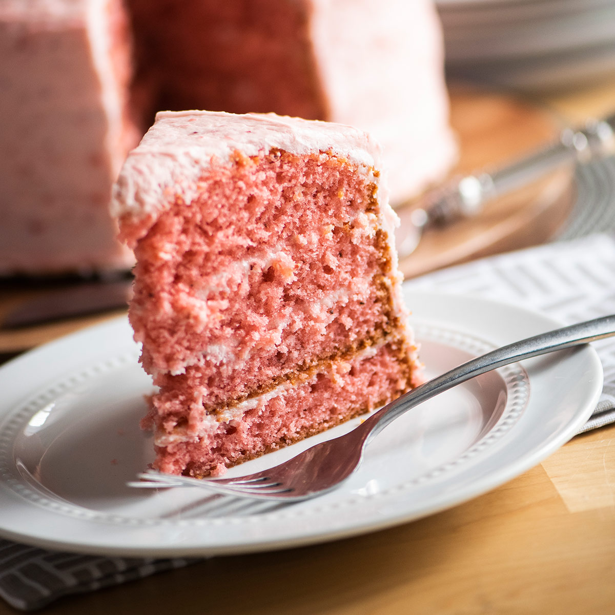 Strawberry Cake Slice.