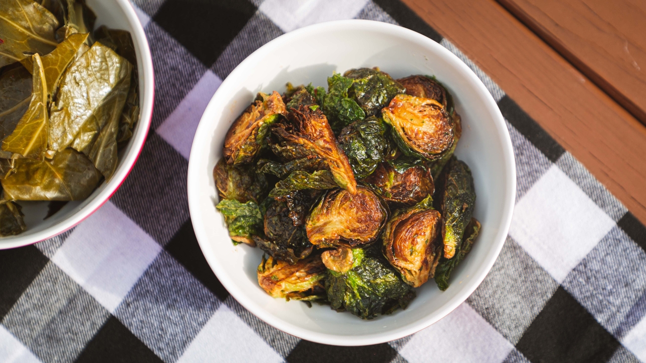 Sweet and Spicy Brussels Sprouts (GF).