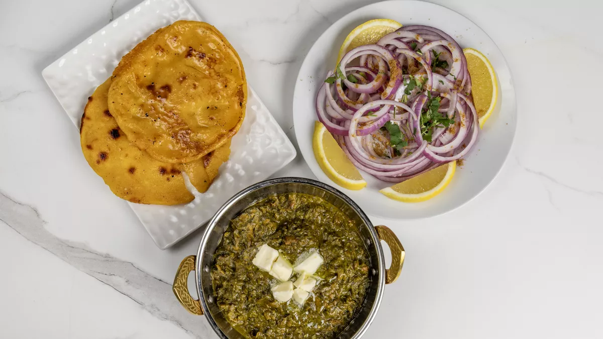 Sarson ka Saag with Two Makki di Roti.