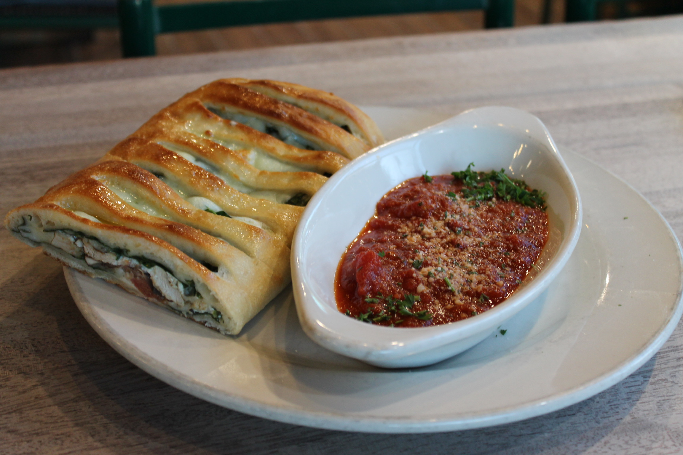 Chicken Florentine Stromboli.