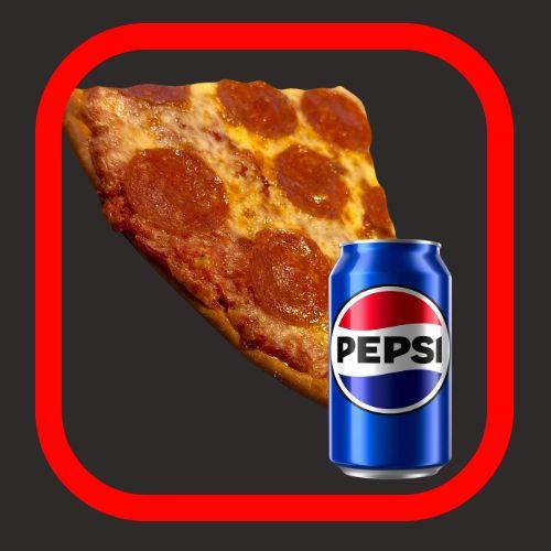 Thin Pepperoni Slice & Drink.