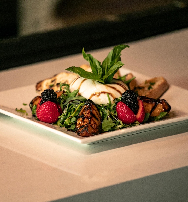 Seasonal Burrata Salad.