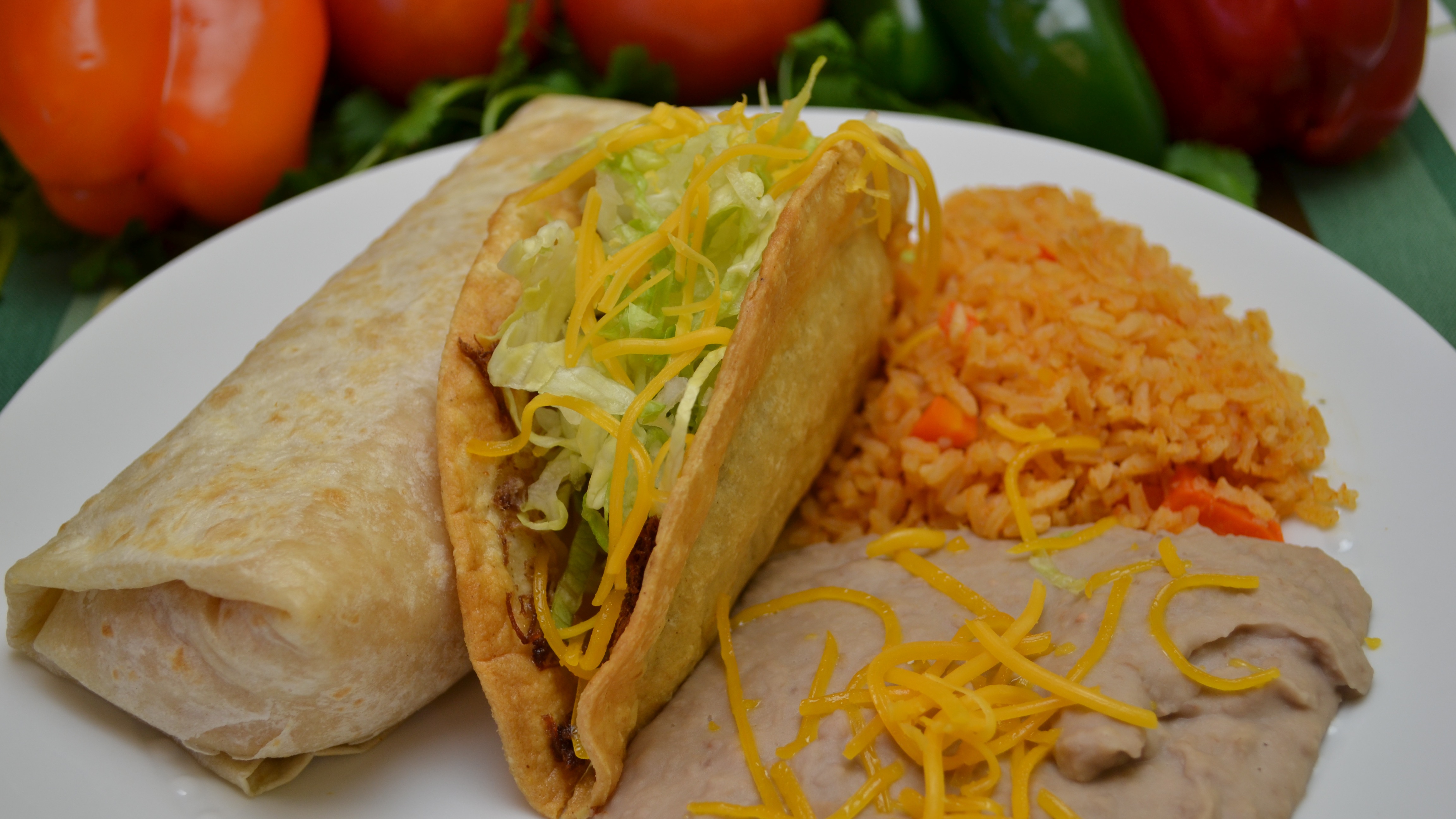 #8 Beef Burrito and Beef Taco Combo.