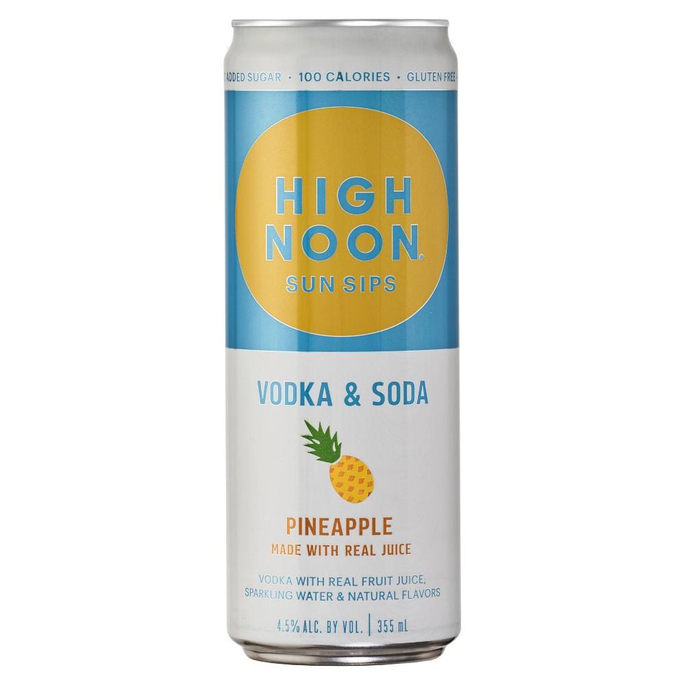 High Noon Sun Sips Pineapple Vodka & Soda - 355ml Can.