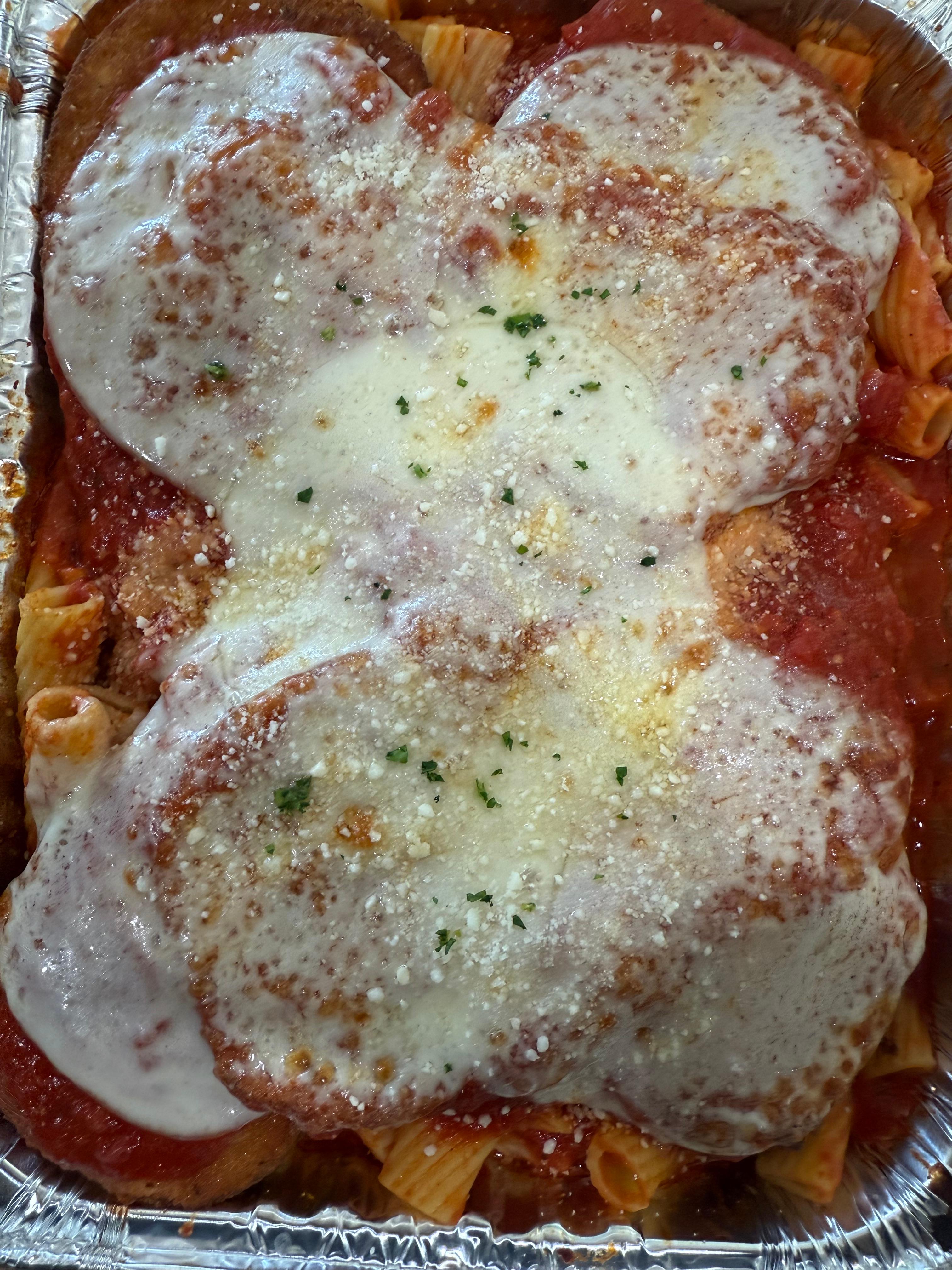 Half Tray Eggplant Parmesan Pasta.