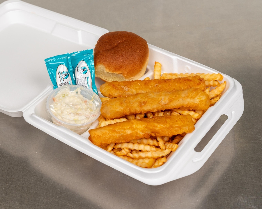 Beer Battered Cod Dinner.