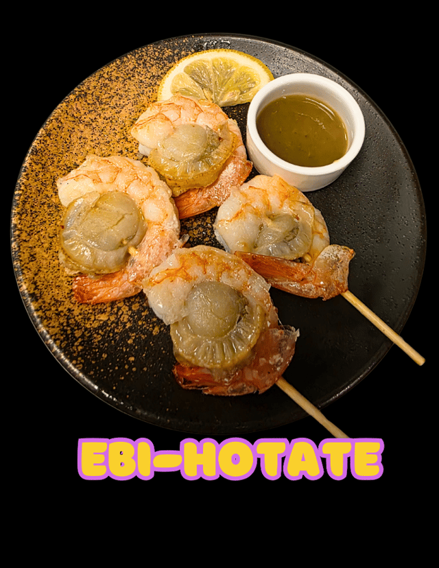Ebi Hotate (1 skewer).