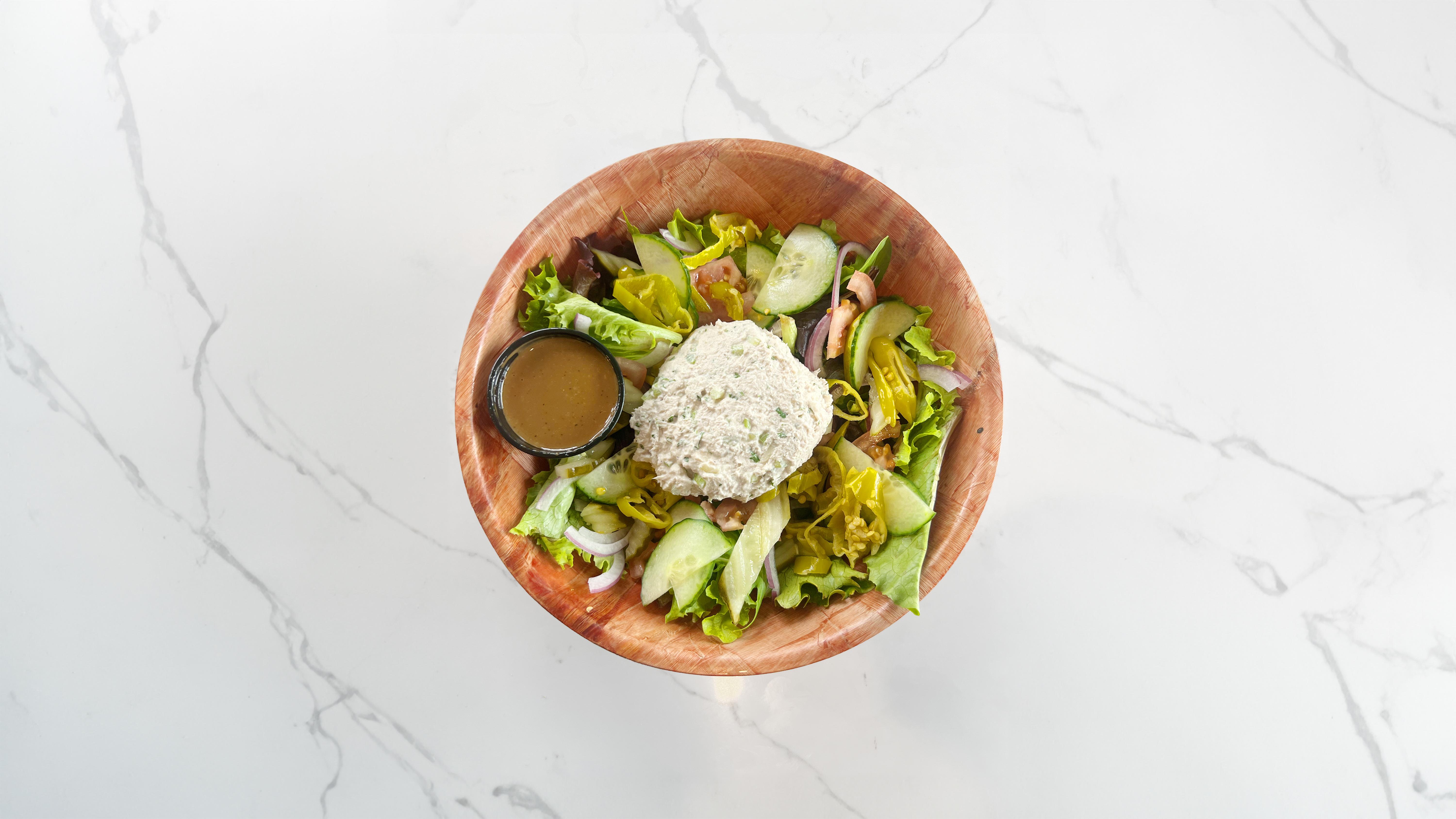 Tuna Salad on Spring Greens.