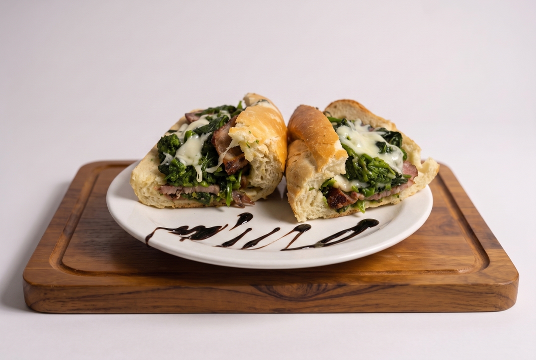 Broccoli Rabe, Sausage, Mozzarella Sandwich.