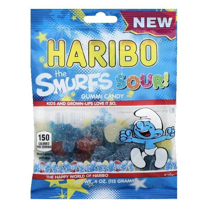Haribo the Smurfs Sour! Gummy Candy  4 Oz..