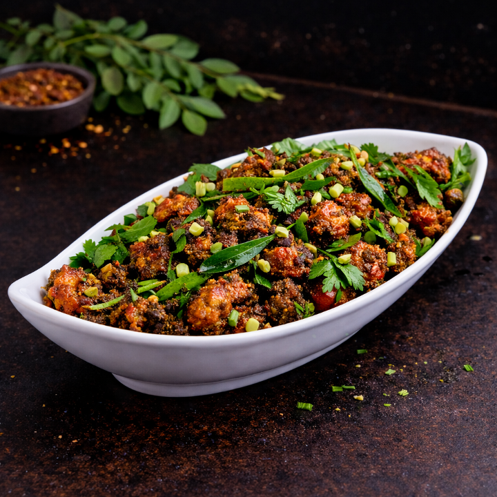 Munagaku Chicken (Drumstick Leaf Chicken).