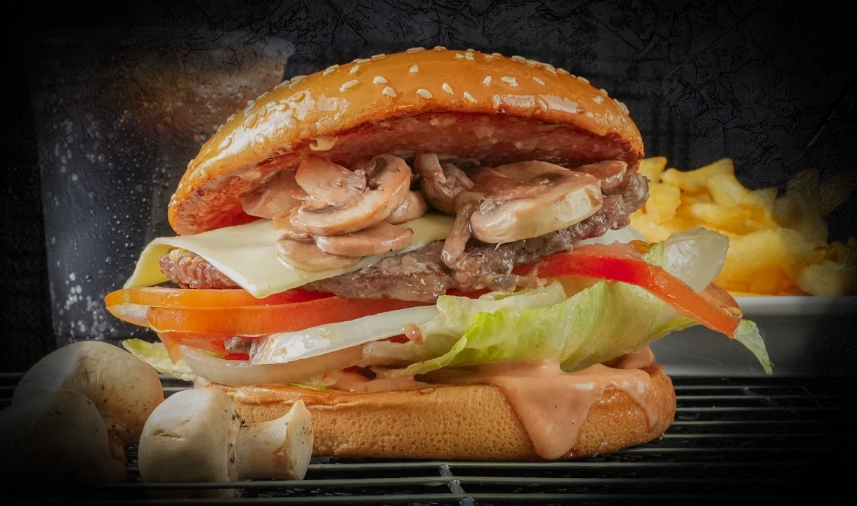 Mushroom Cheese Burger.
