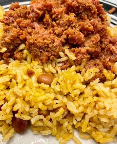 Yellow Rice Corned Beef.