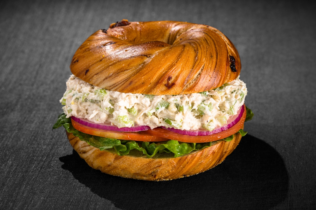 CLASSIC CHICKEN SALAD BAGEL.