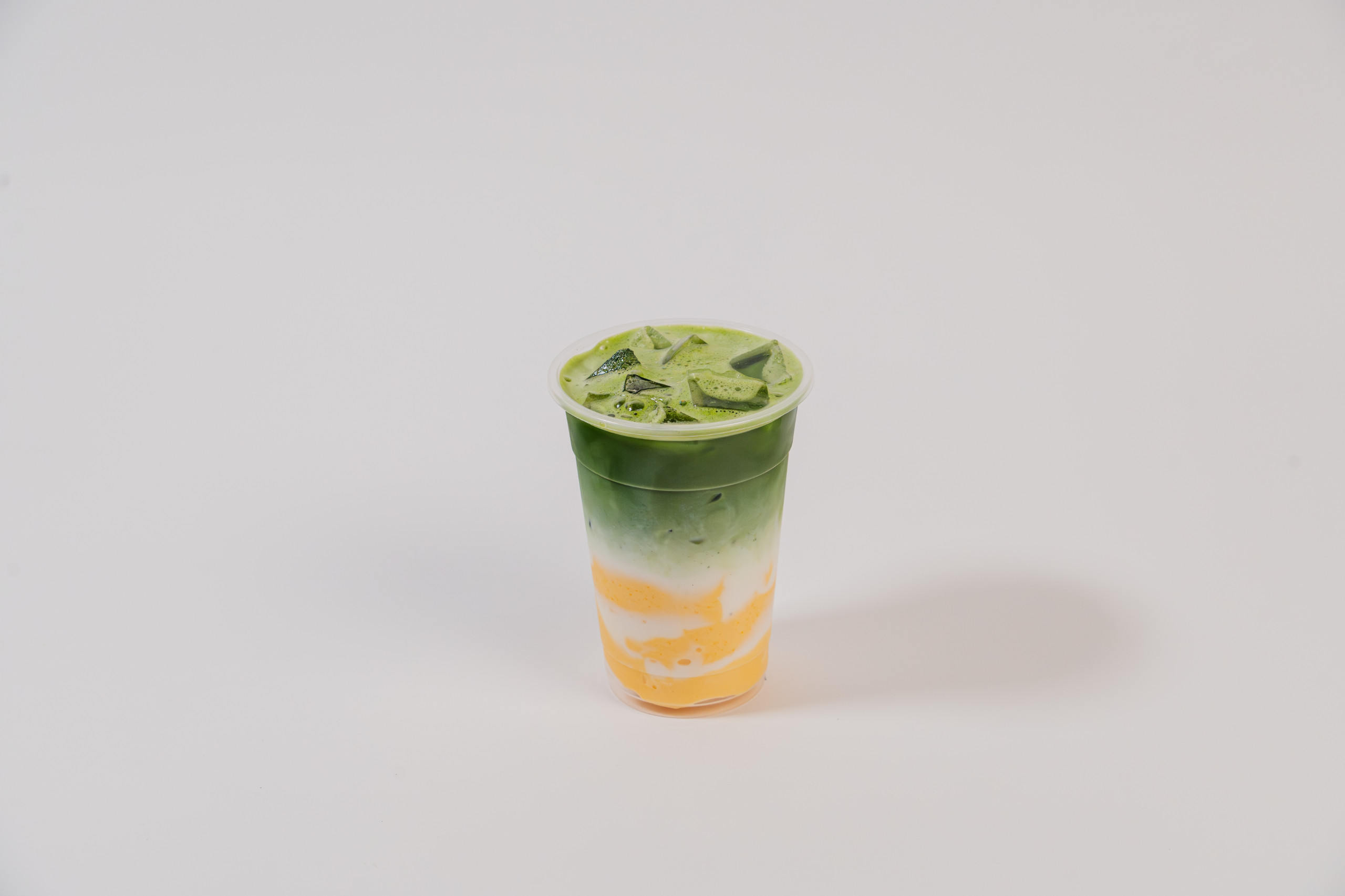 Egg Pudding Matcha Latte.
