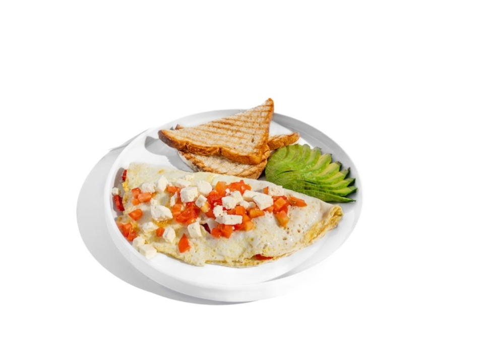 3 scramble, meat and toast.