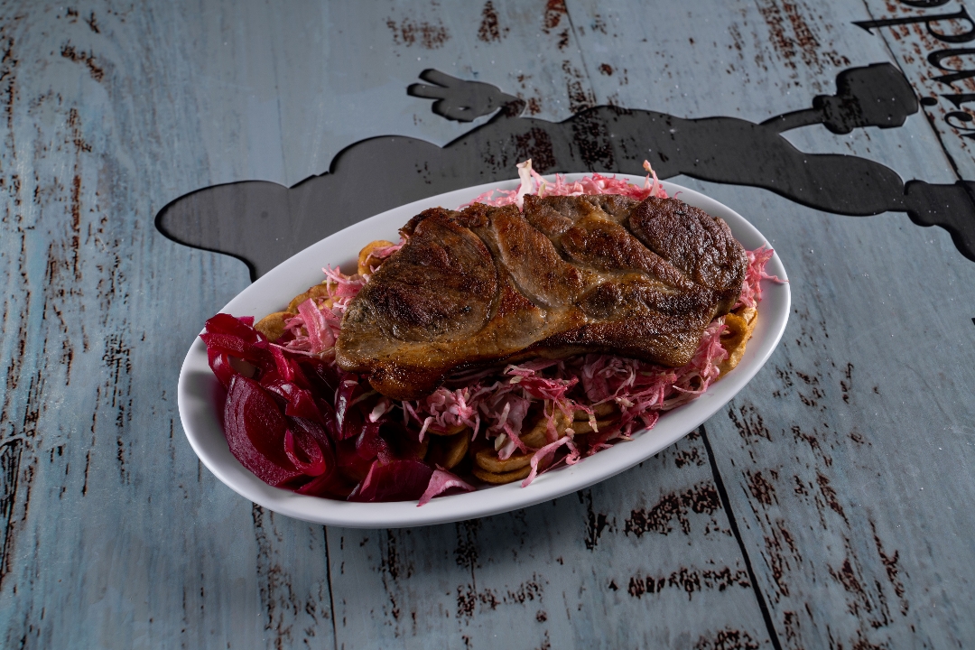 Pork Chop with Banana Chips- Chuleta con Tajada.