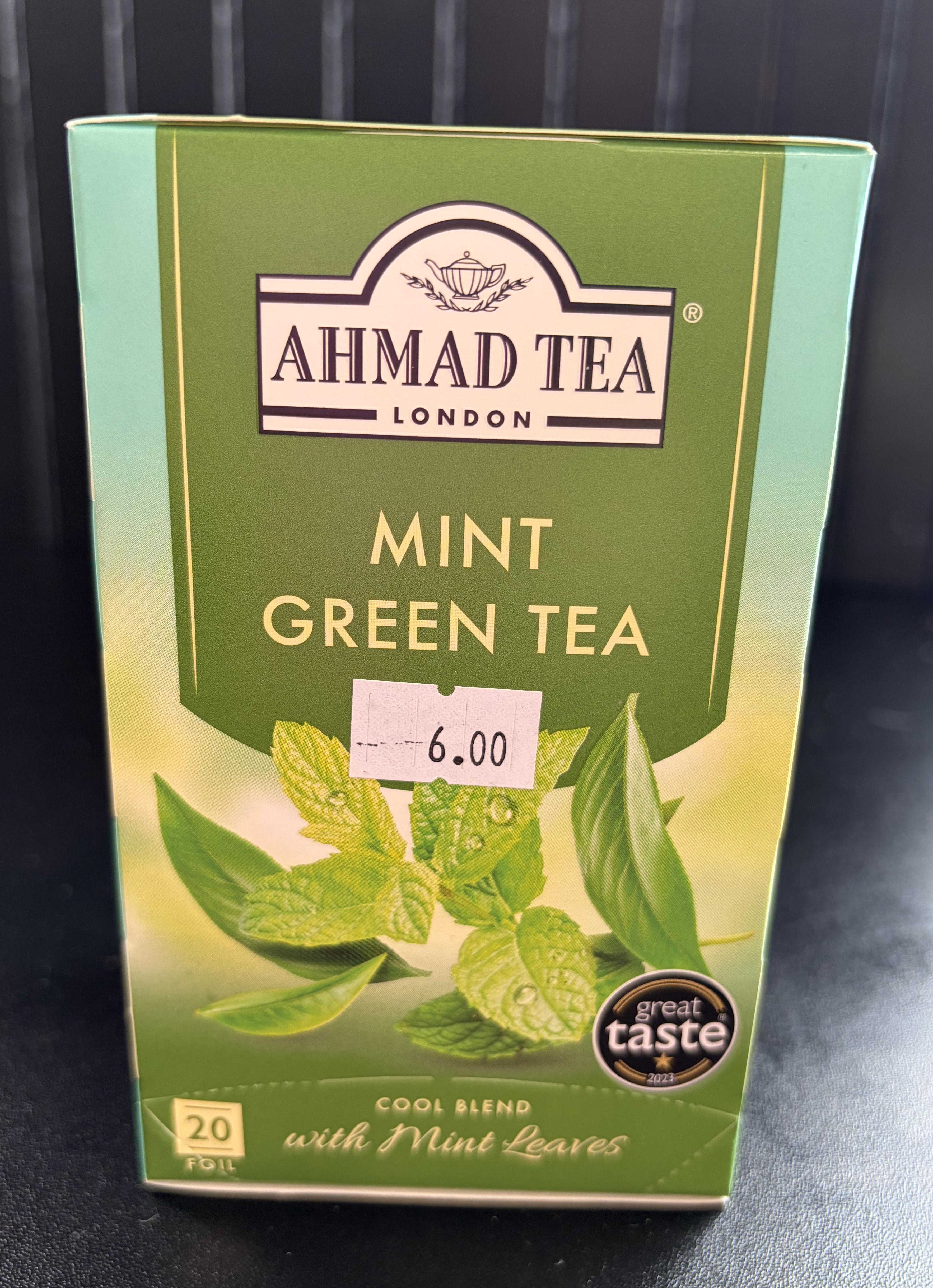 Ahmad Tea (Mint Green Tea).