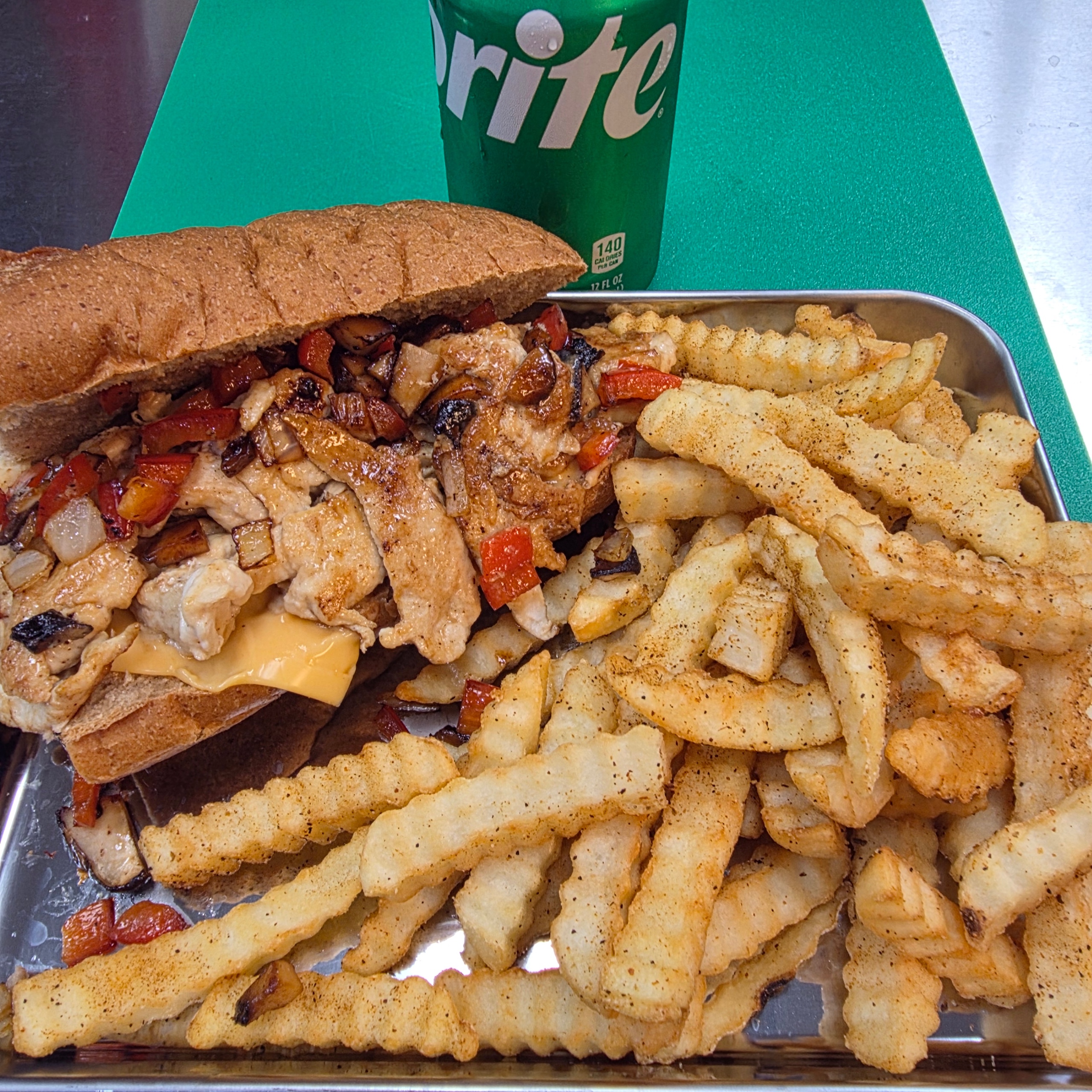 Grilled Chicken Cheesesteak Sub Combo.