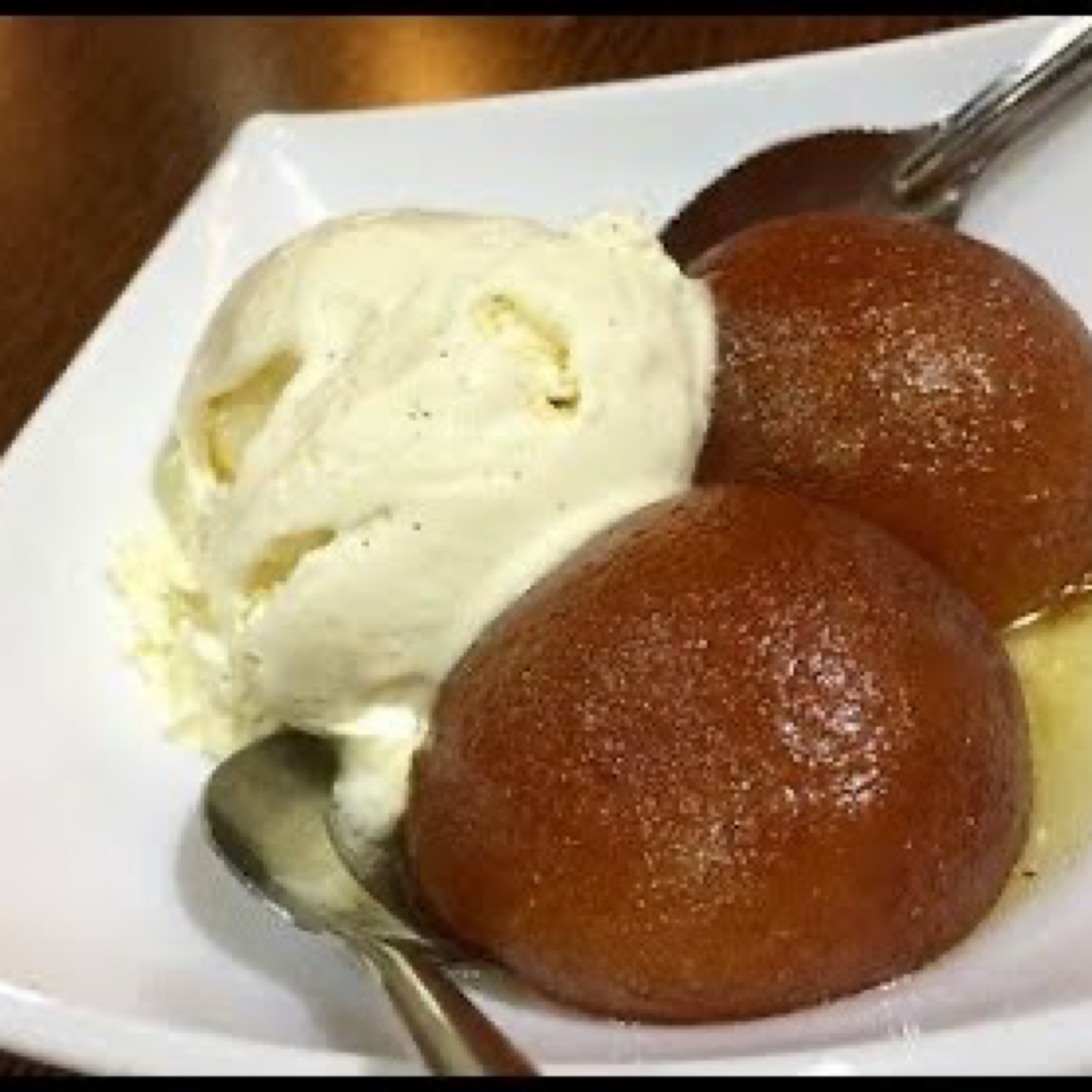 Gulab Jamun with Ice Cream.