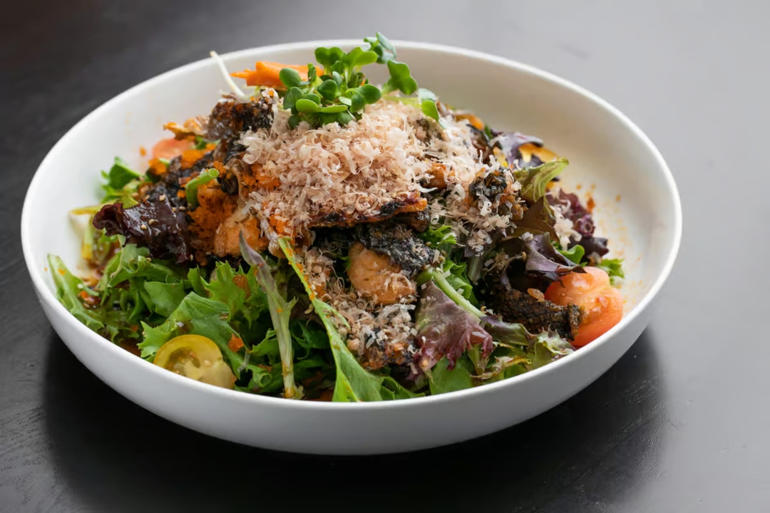 Salmon skin salad.