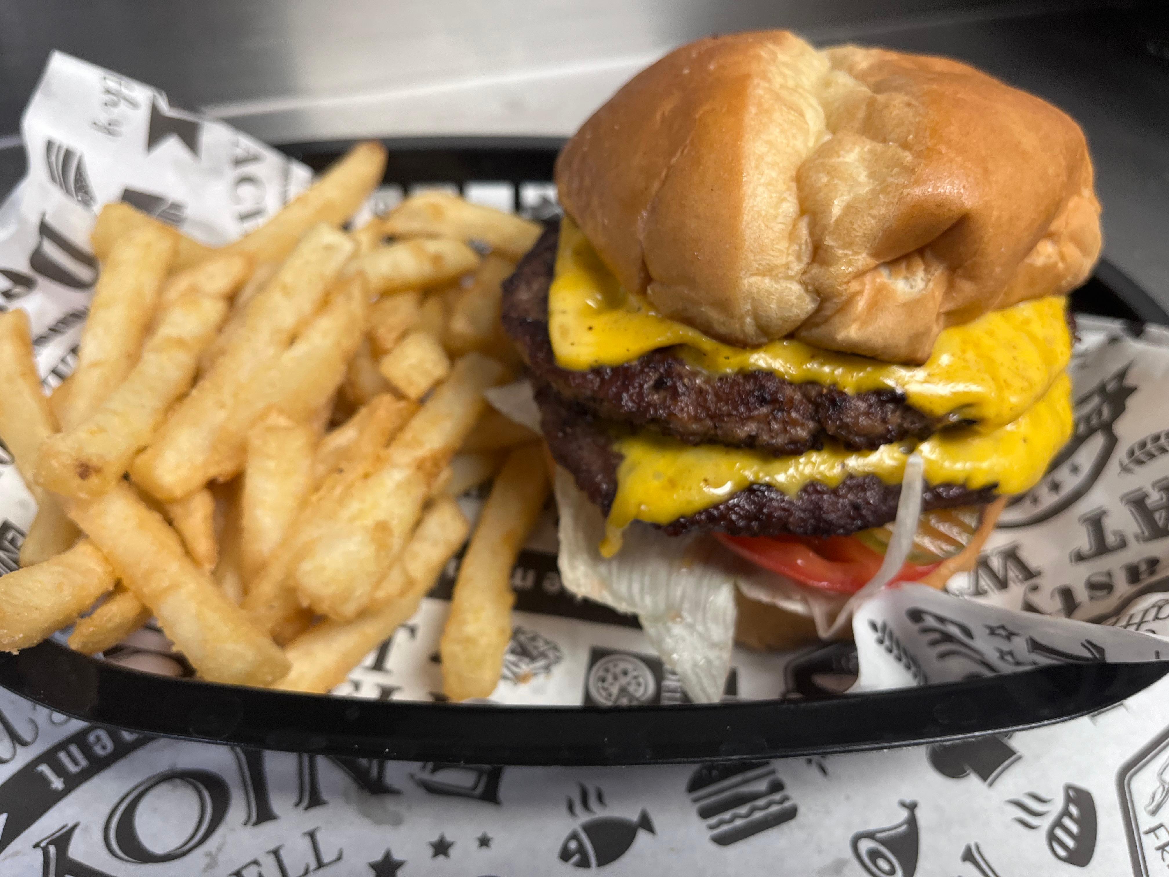 Big Delta Double Cheeseburger + FRIES.