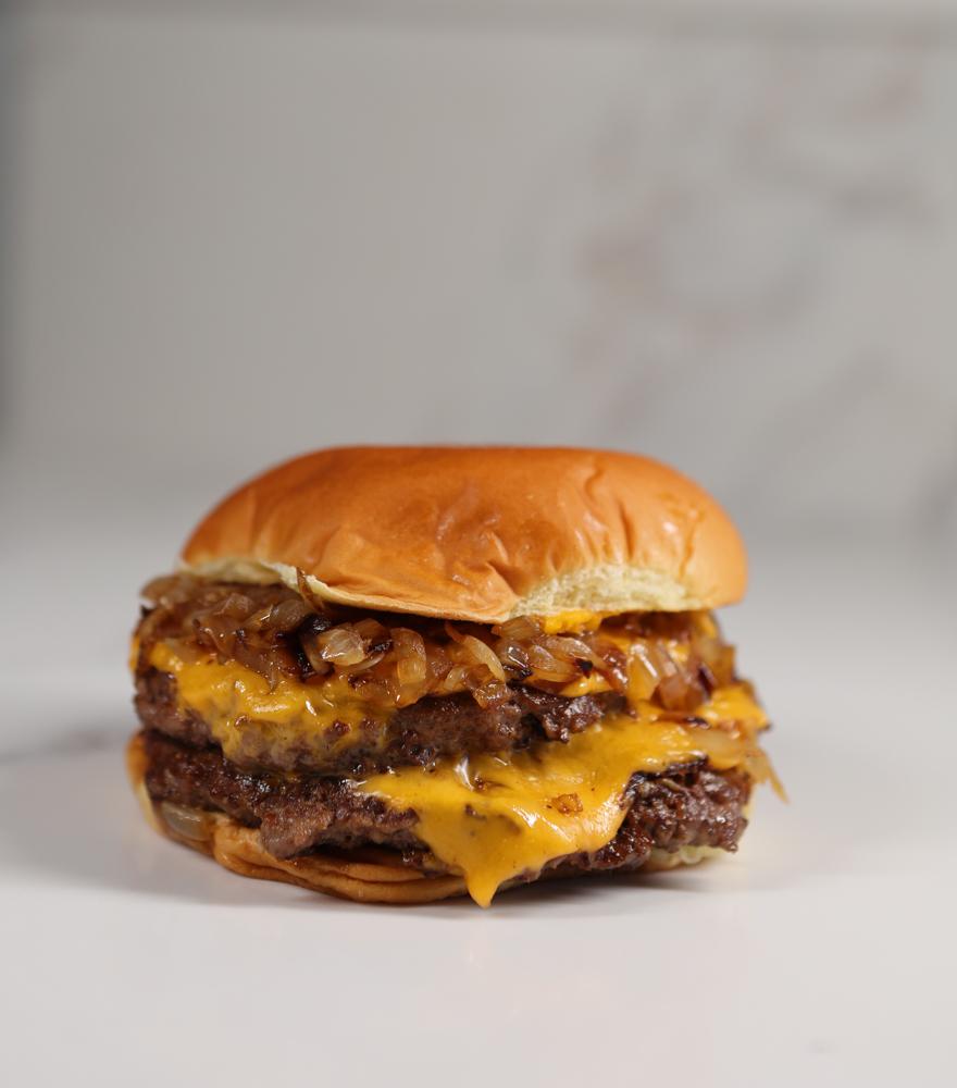 3/4 Lb. Triple Smash Wagyu Cheeseburger.