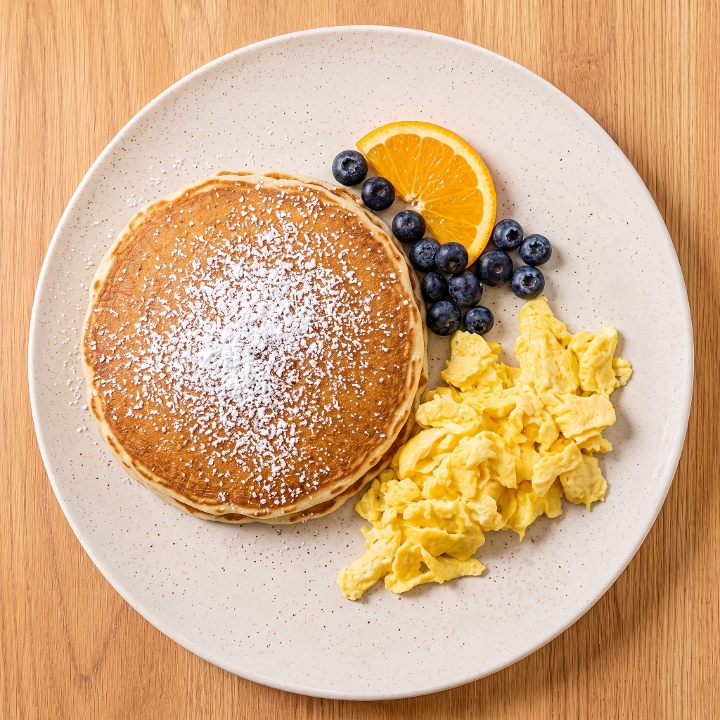 2 Pancakes & Eggs.