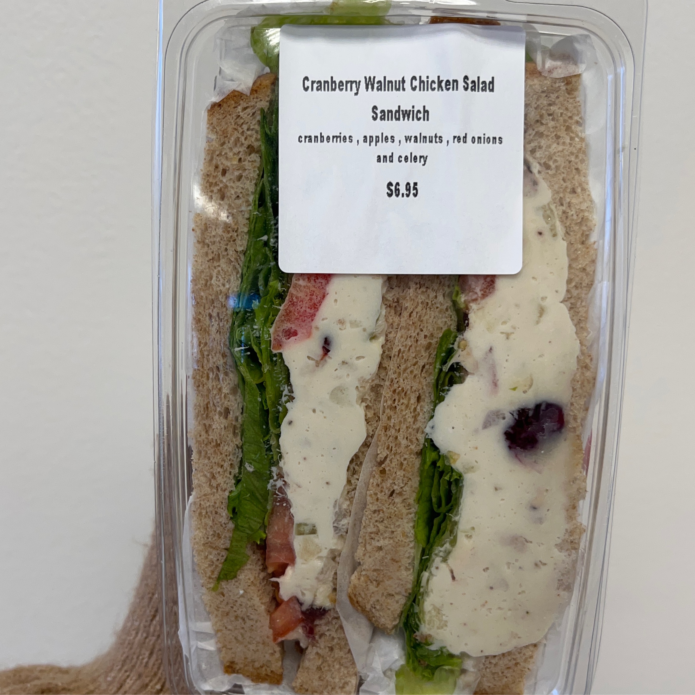 Cranberry Walnut Chicken Salad Sandwich.