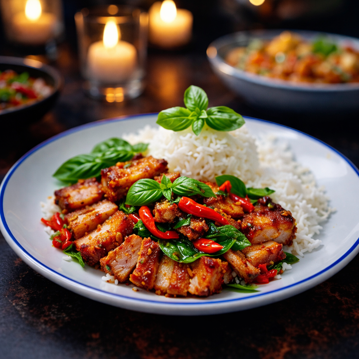 L- Thai holy basil Crispy Pork 🌶️ (NEW).