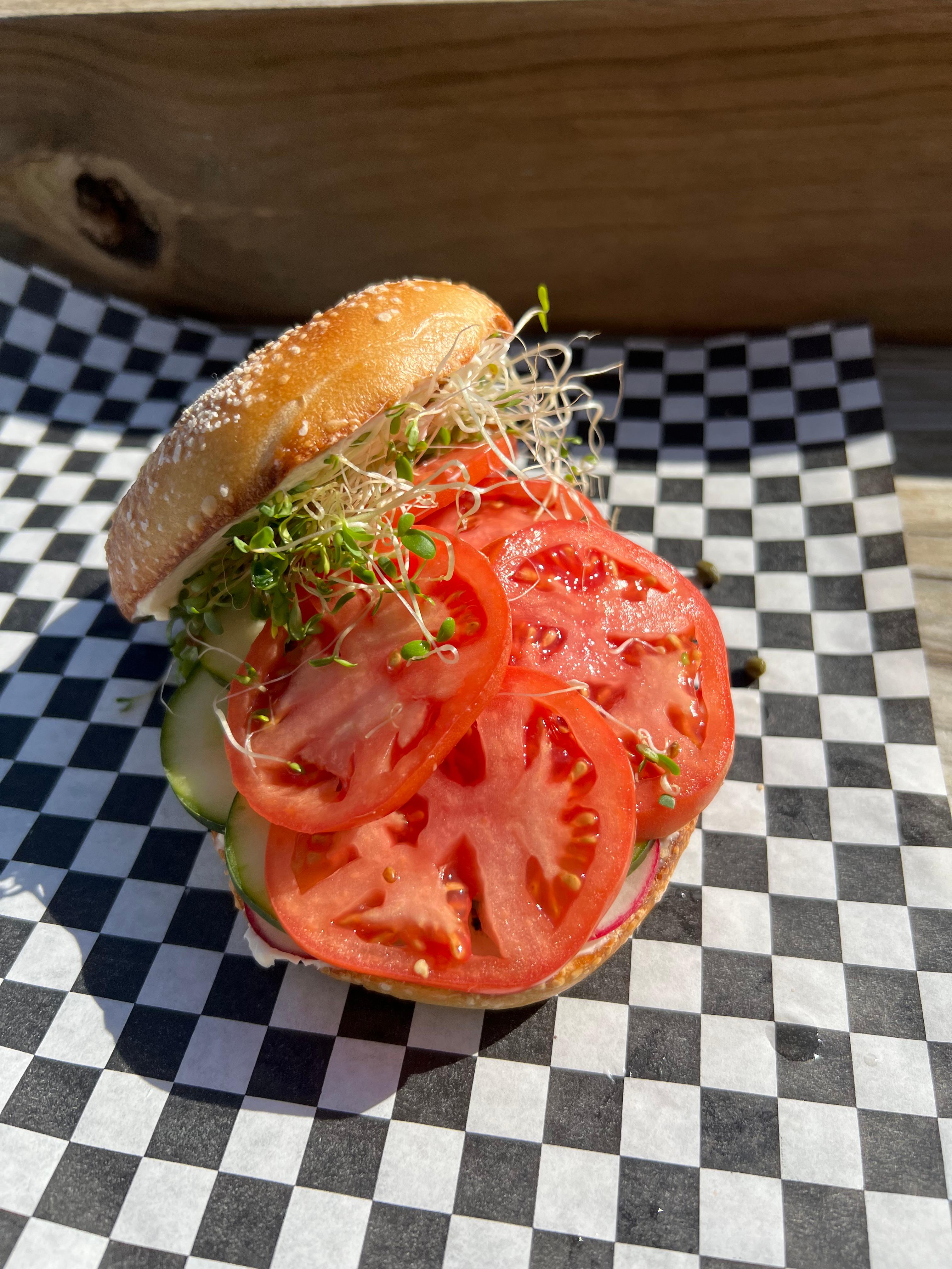 Rabbit Food Bagel Sandwich.