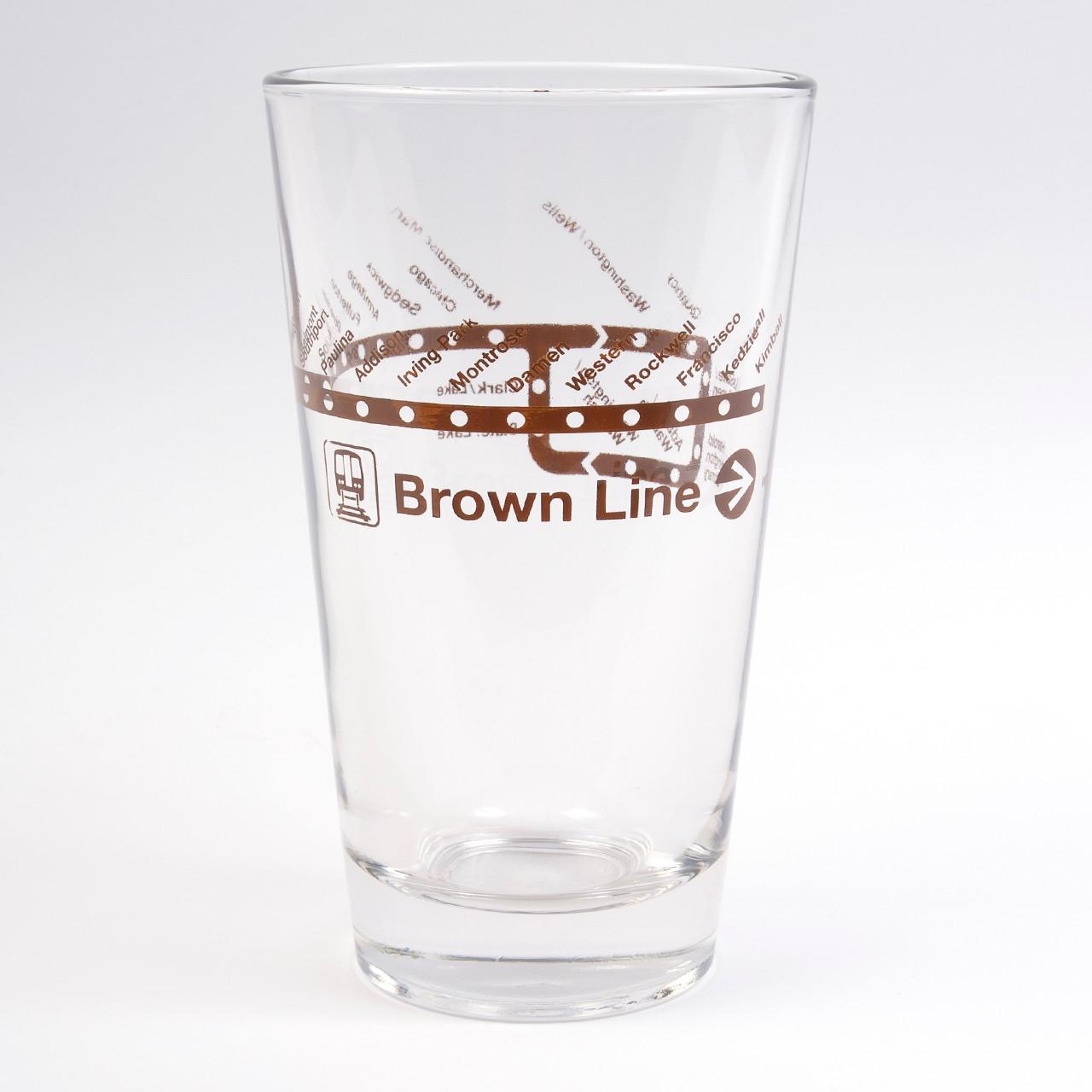 Brown Line Pint Glass.
