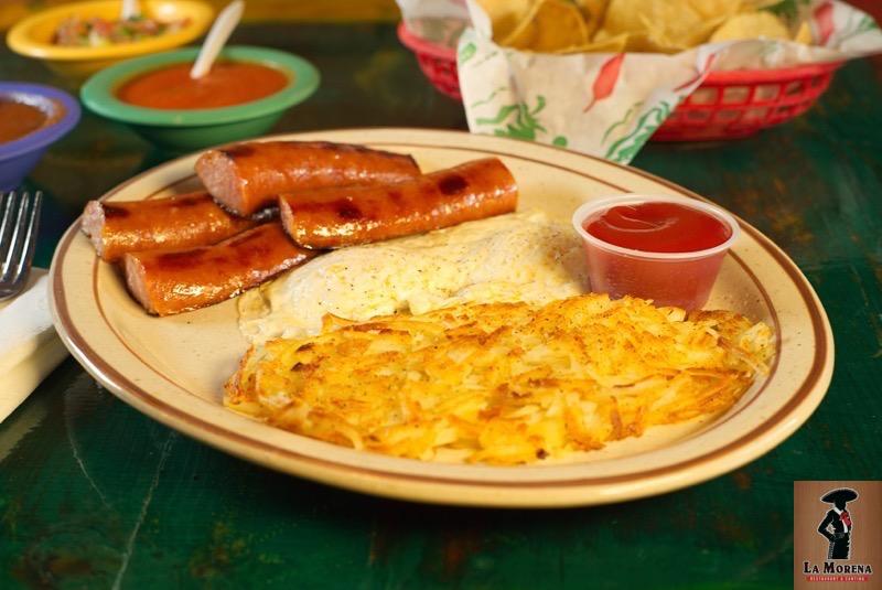 Smoked Sausage with Eggs.