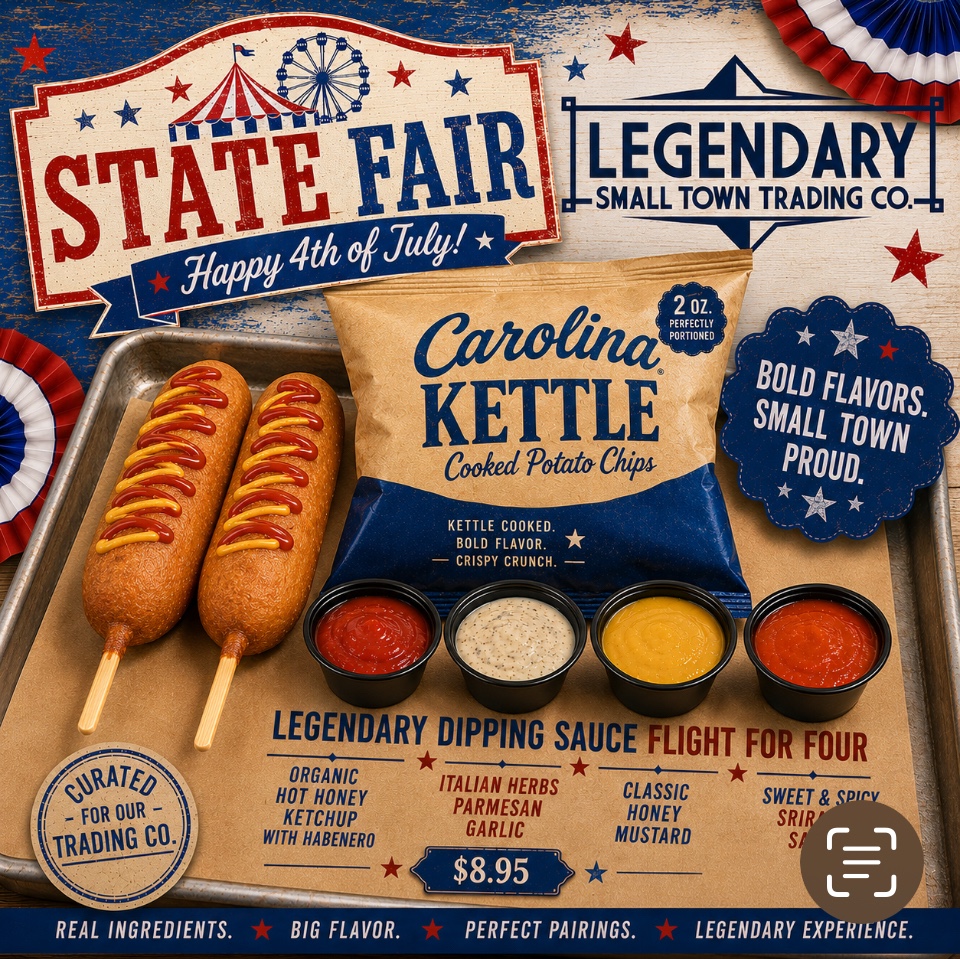 Corn Dogs and Legendary Sauce Flight.