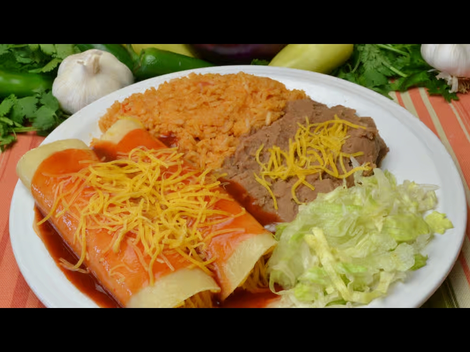 #1 Enchiladas Combo Plate.