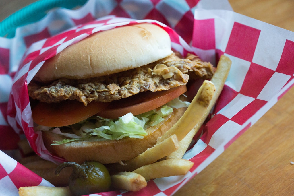 Chicken Fried Steak On a Bun.