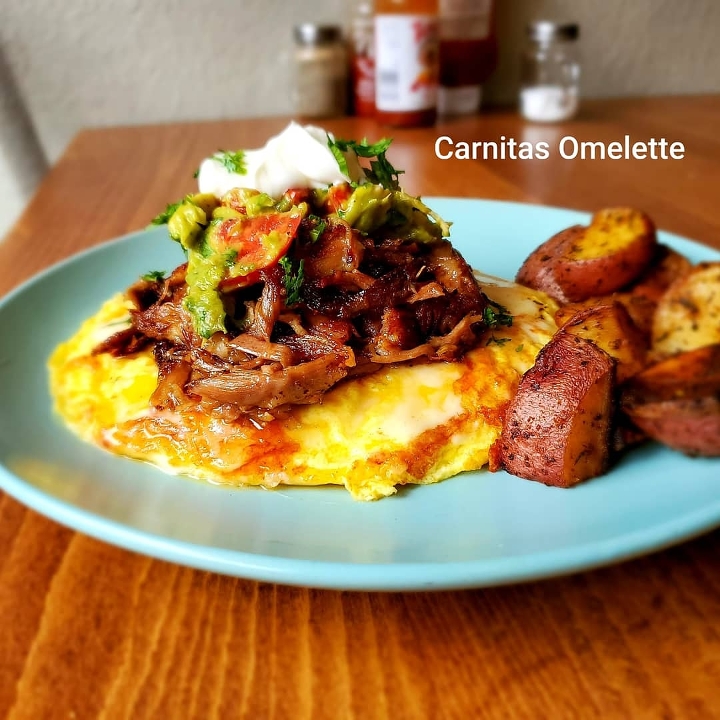 Carnitas Omelette.