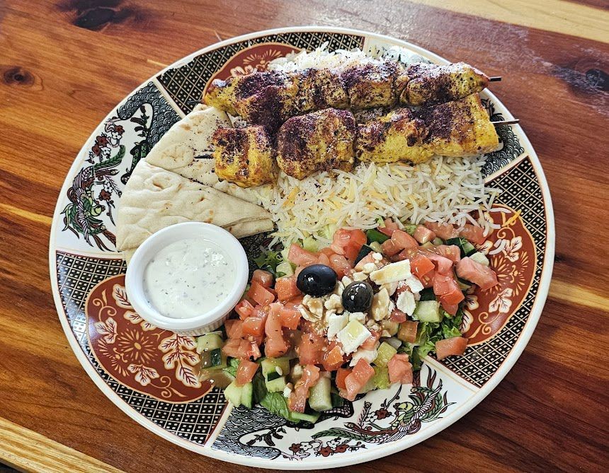 Regular Price - Chicken Kabob Plate.