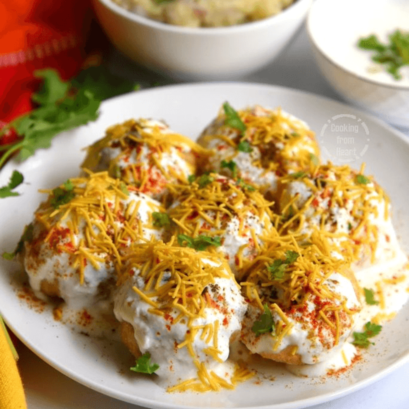 Dahi Puri (Mini-puri Shells with Yogurt | Traditional Street Food).