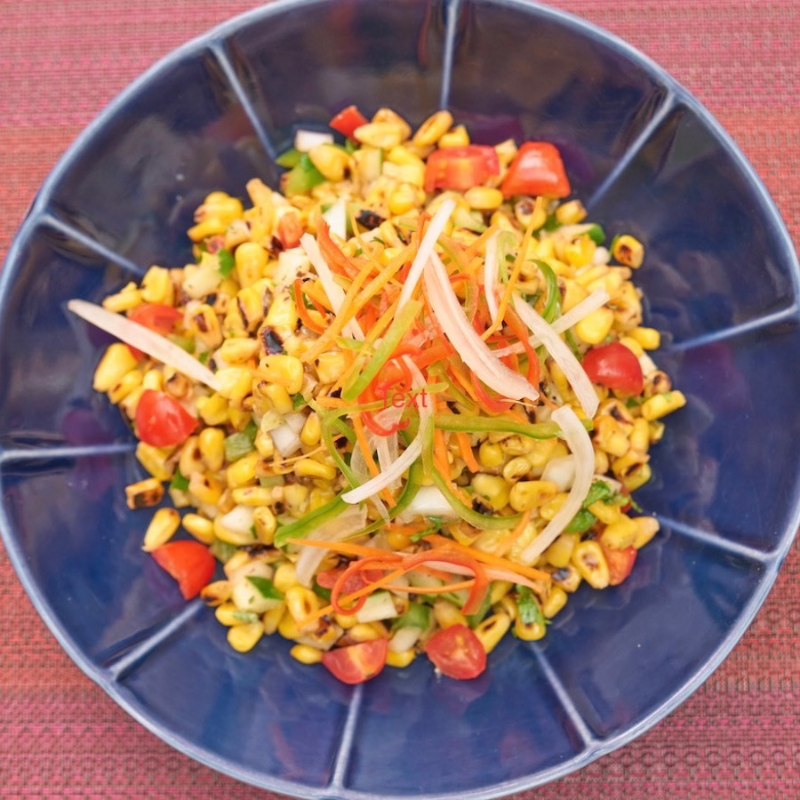 Grilled Corn Kachumber Salad (Vegan).