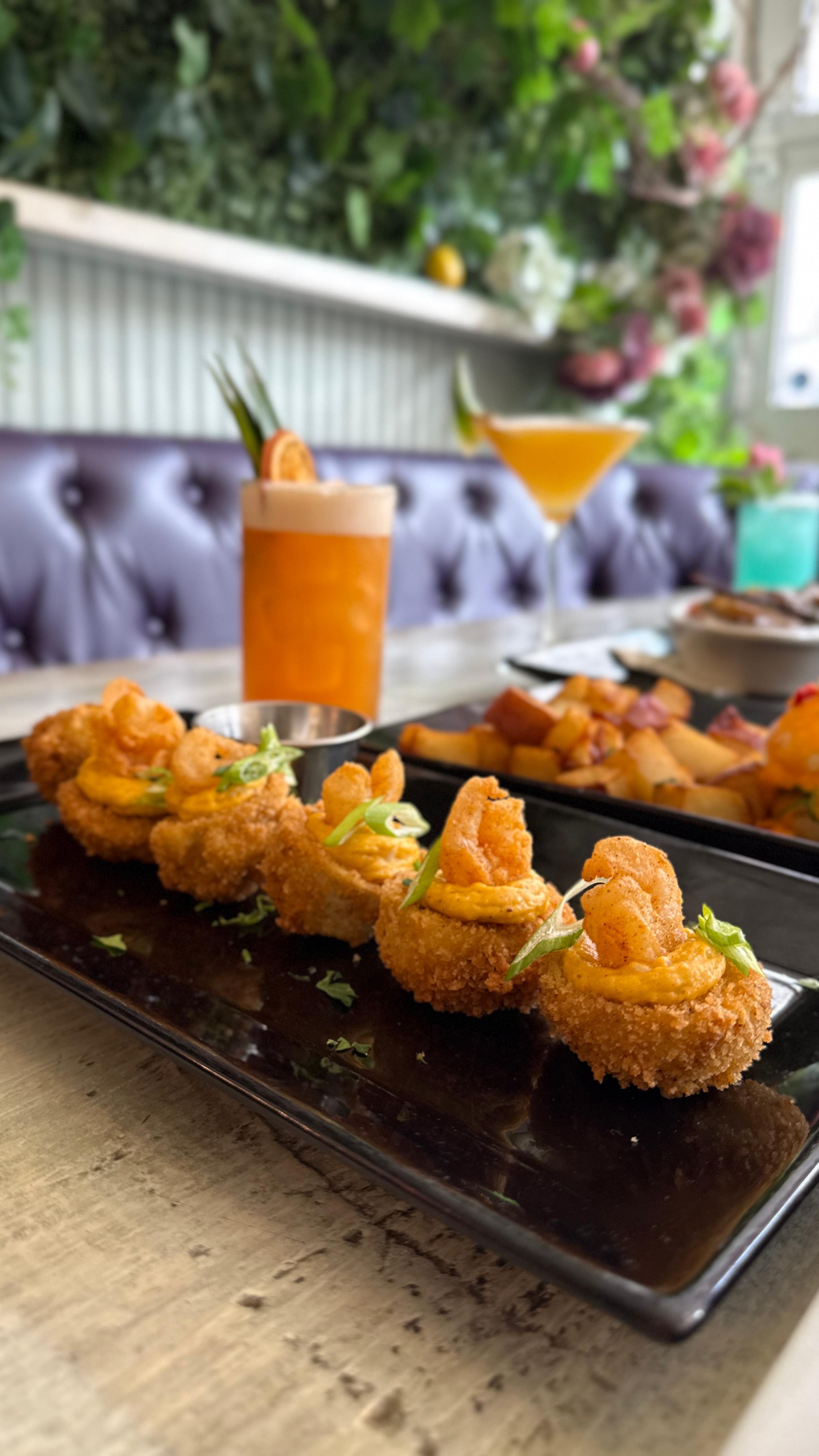 Tempura Deviled Eggs w/Short.