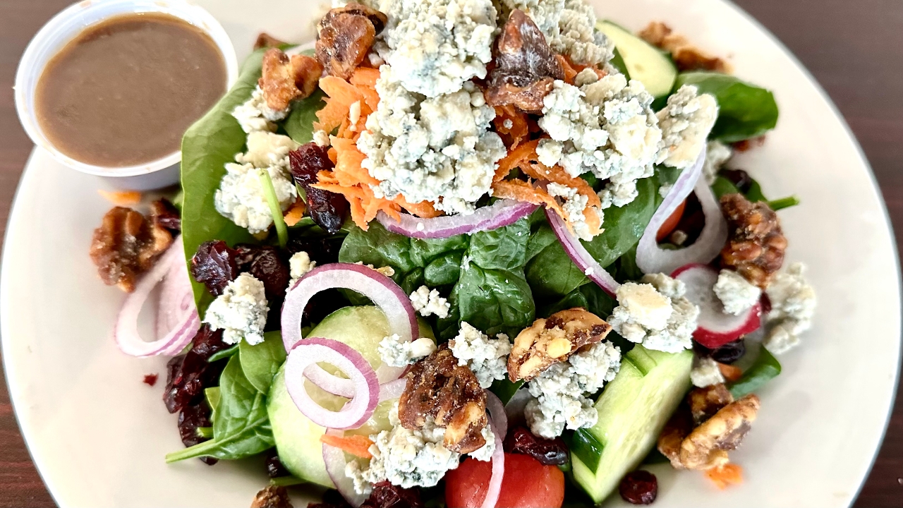 SPINACH GORGONZOLA SALAD.