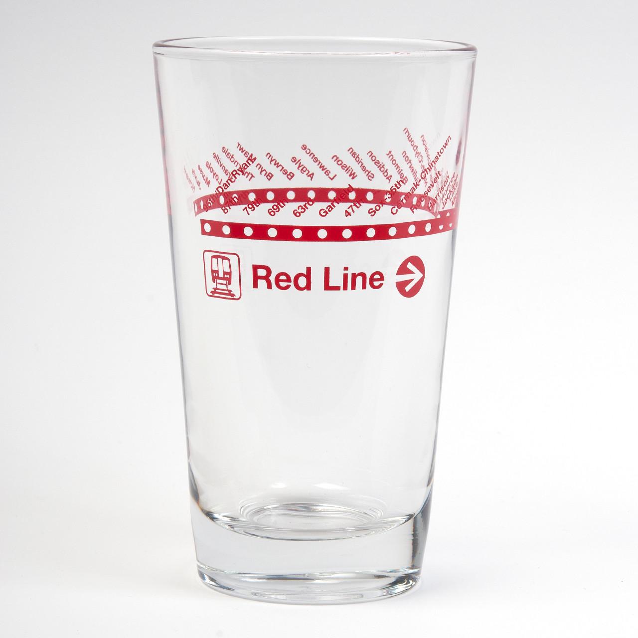 Red Line Pint Glass.
