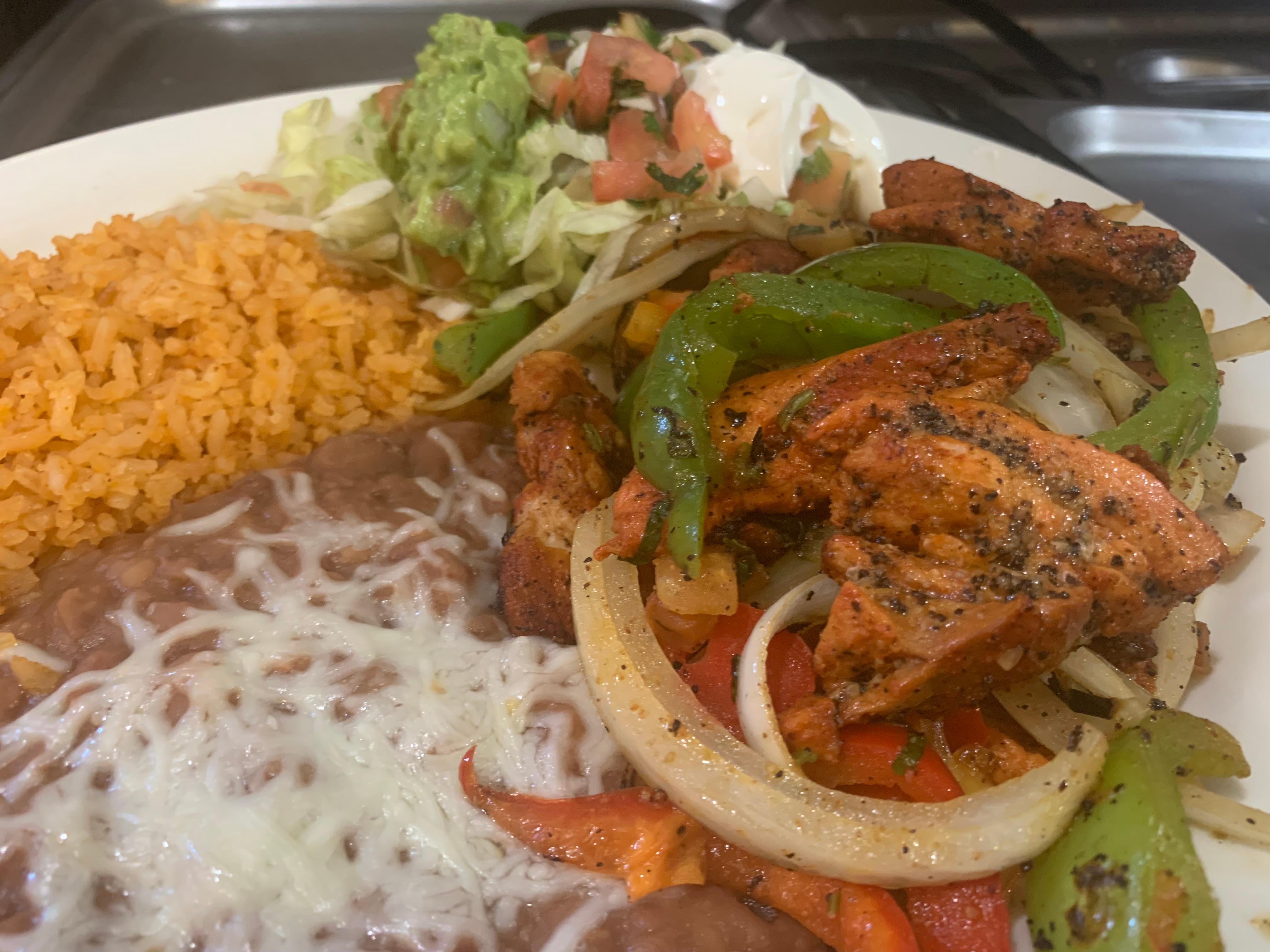 FAJITAS.                 grilled chicken.