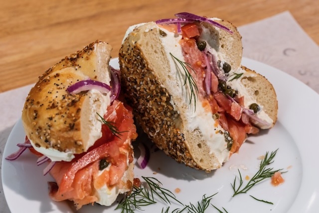 Nova Lox Deluxe Bagel Sandwich.