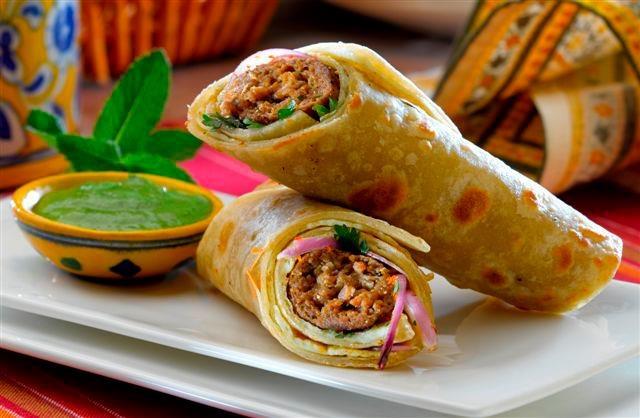 Mutton Seekh Kathi Roll.