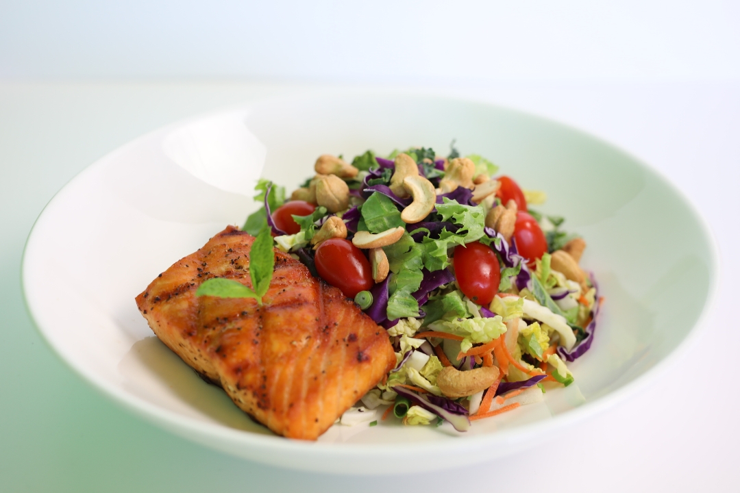 Grilled Salmon Salad.